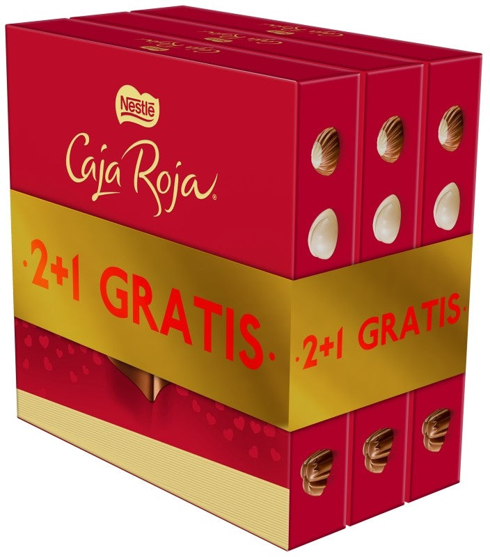Nestlé Caja Roja Bombones de Chocolate Pack de 3 x 100G