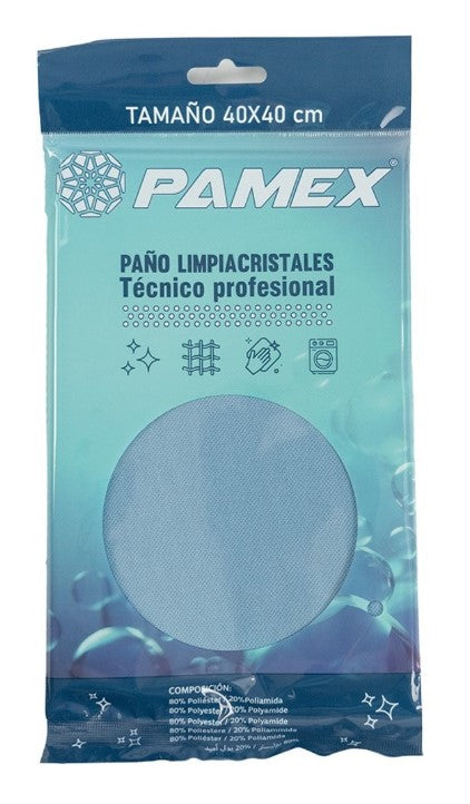 Pamex Paño Microfibra Limpiacristales Técnico Profesional 40x40 cm