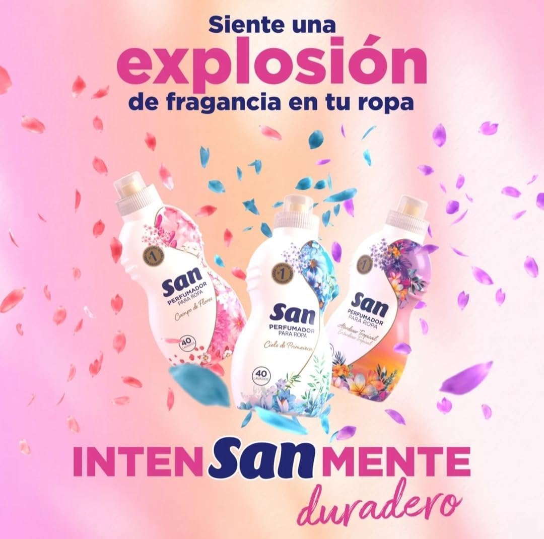 San Perfumador para Ropa Campo de Flores 40D 800 ml
