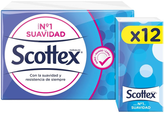 Scottex Clásico Pañuelos de Bolsillo 12 Paquetes