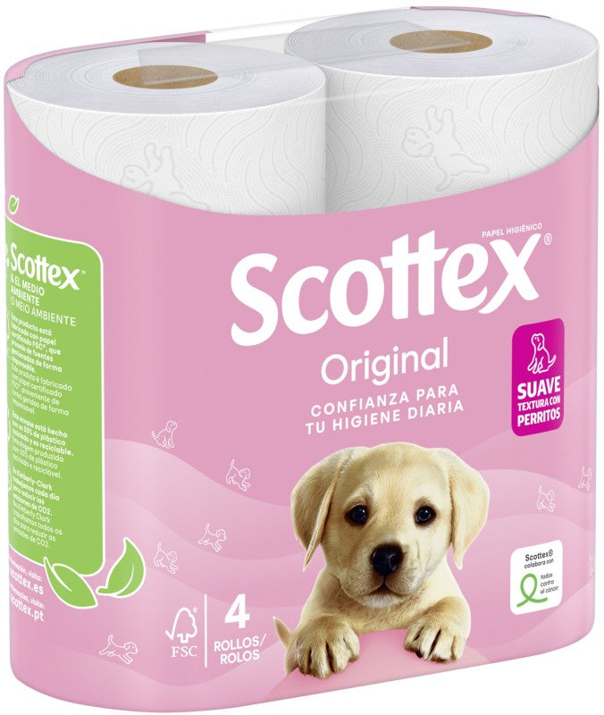 Scottex Original Papel Higiénico 4 Rollos