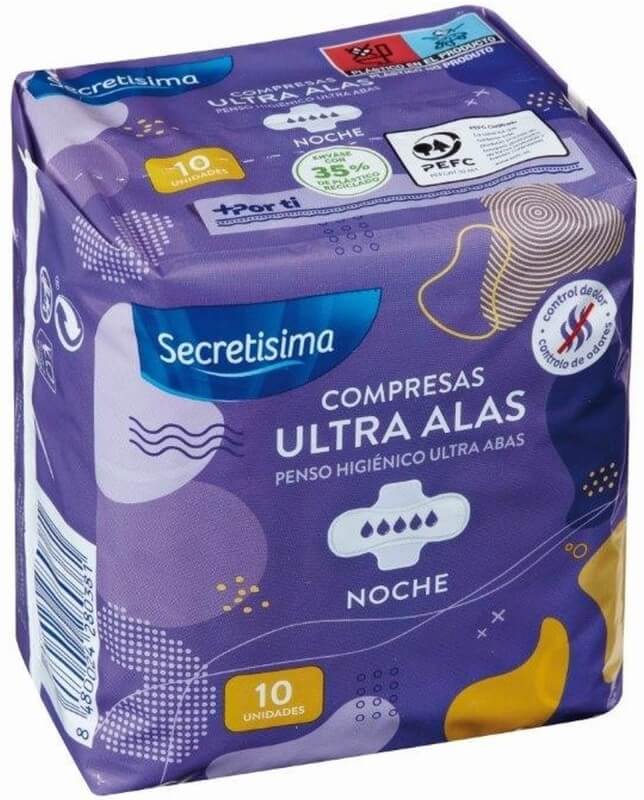 Secretisima Compresas Ultra Alas Noche 10 Unidades