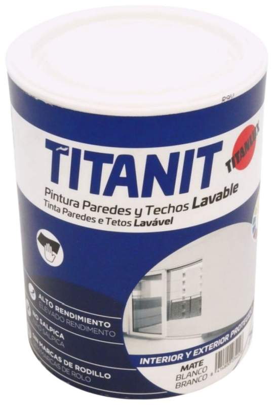 Titanlux TITANIT Pintura Paredes y Techos Lavable Mate Blanco 750 ml