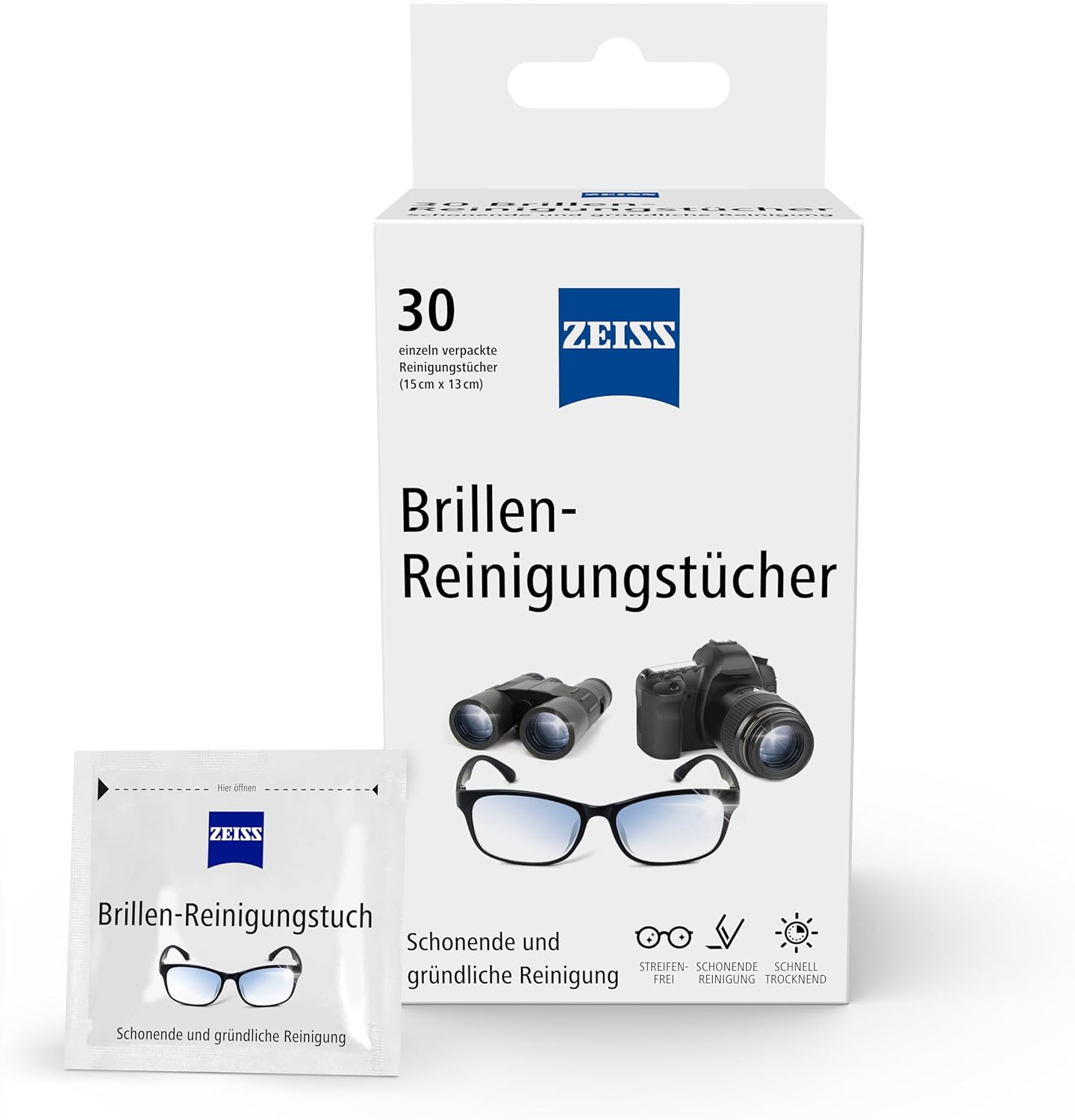 ZEISS Brillen-Reinigungstücher Toallitas Limpiadoras de Gafas 30U